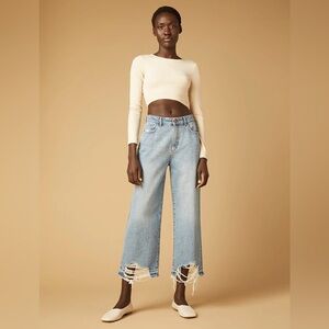 DL 1961 Hepburn Wide Leg Jean Slate